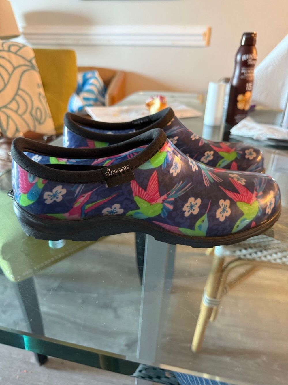 Sloggers Hummingbird Rain & Garden Clogs sz 10 EUC